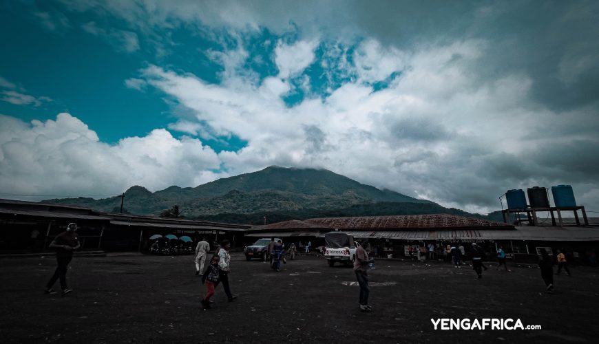 Nkongsamba station with a view of mount Nlonako at the back
