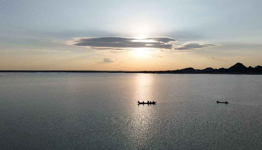 Sunset view at Lagon bleu hotel