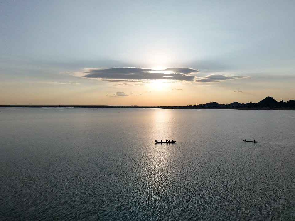 Sunset view at Lagon bleu hotel