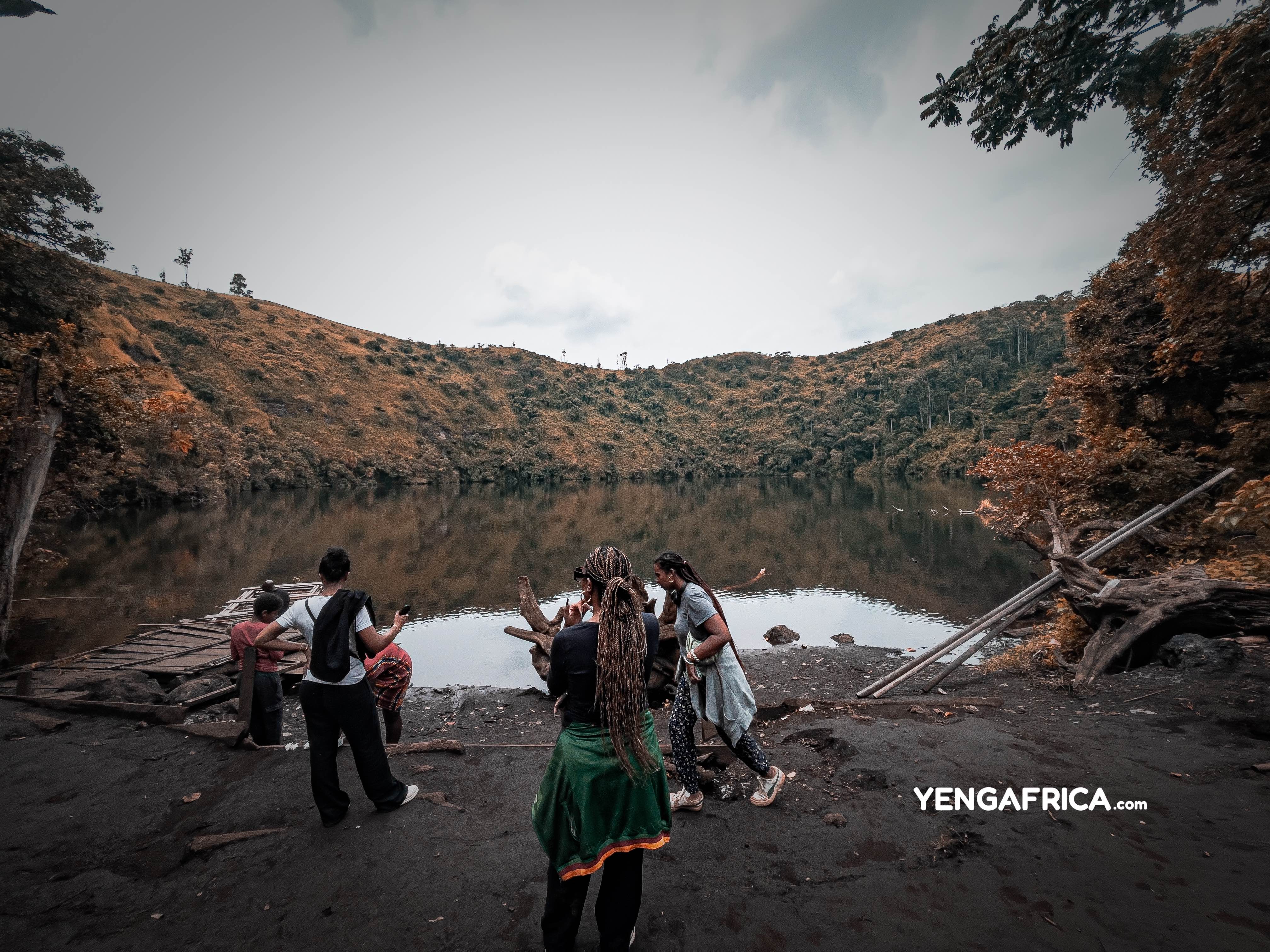 Tourists being guided at the sacred site of Lake Baleng